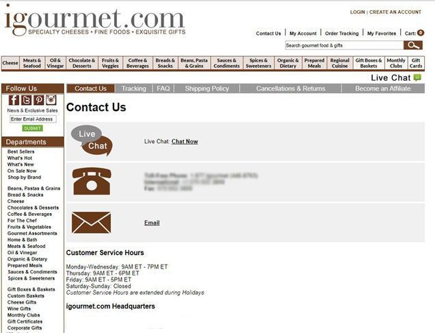 You can easily get help with your order from igourmet&rsquo;s support page.