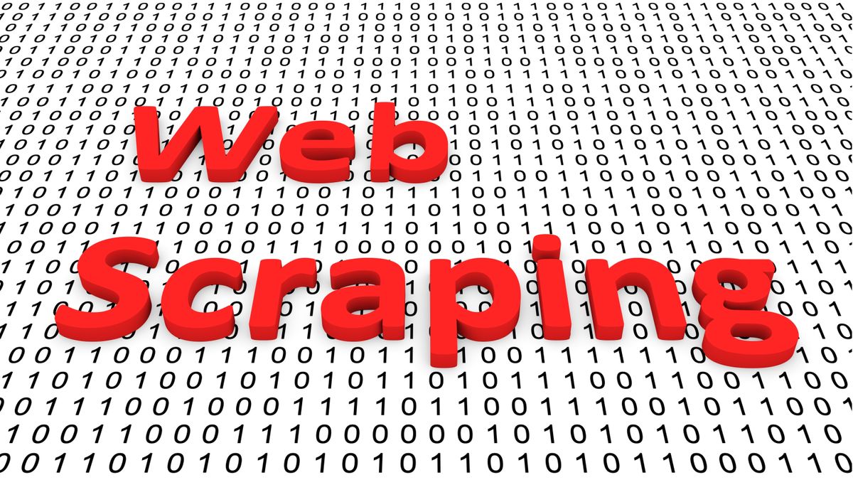 web scraping in the form of binary code, 3D illustration