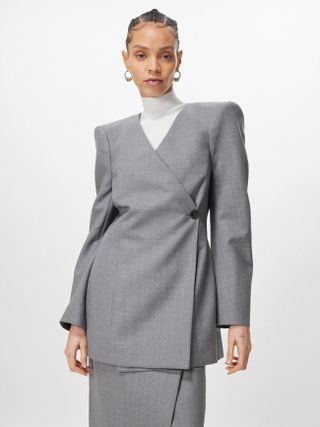 Tailored Strong-Shoulder Wool Jacket