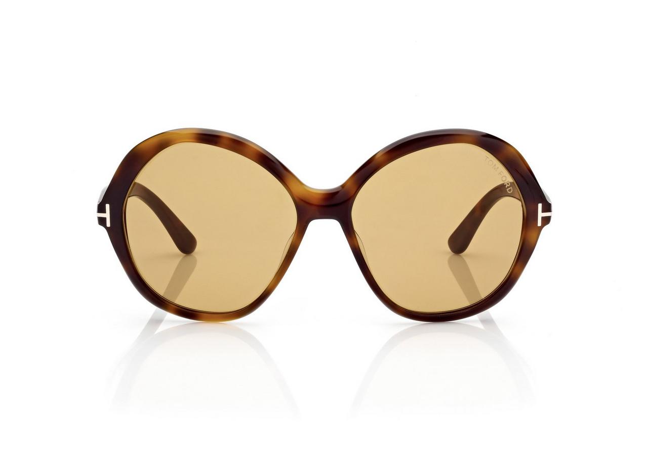 Tom Ford - Acetate Dark Havana Sunglasses for Women - Size 60 Mm