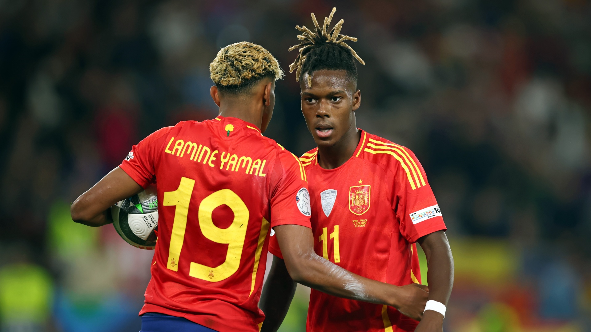 Lamine Yamal and Nico Williams in action for Spain