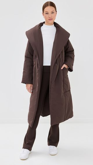 Varley Ana Long Wrap Puffer Coat