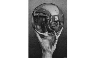Hand with Reflecting Sphere (Self-Portrait in a Spherical Mirror), 1935 by MC Escher