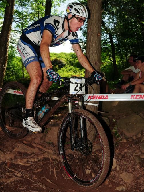 Kenneth Hall riding the rocks and roots