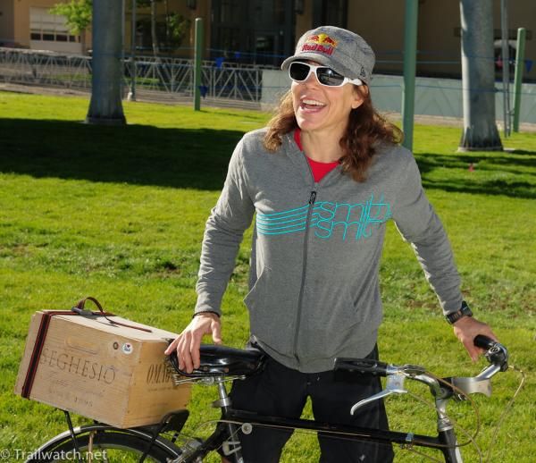Rebecca Rucsh (Specialized) with her town bike