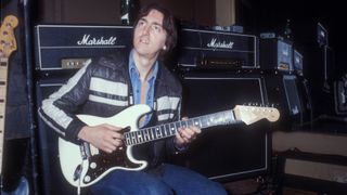 Allan Holdsworth of British progressive rock supergroup UK at a rehearsal studio in London, United Kingdom, 14th March 1978.