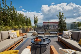 sunny roof terrace at the penthouse at Luma in Kings Cross
