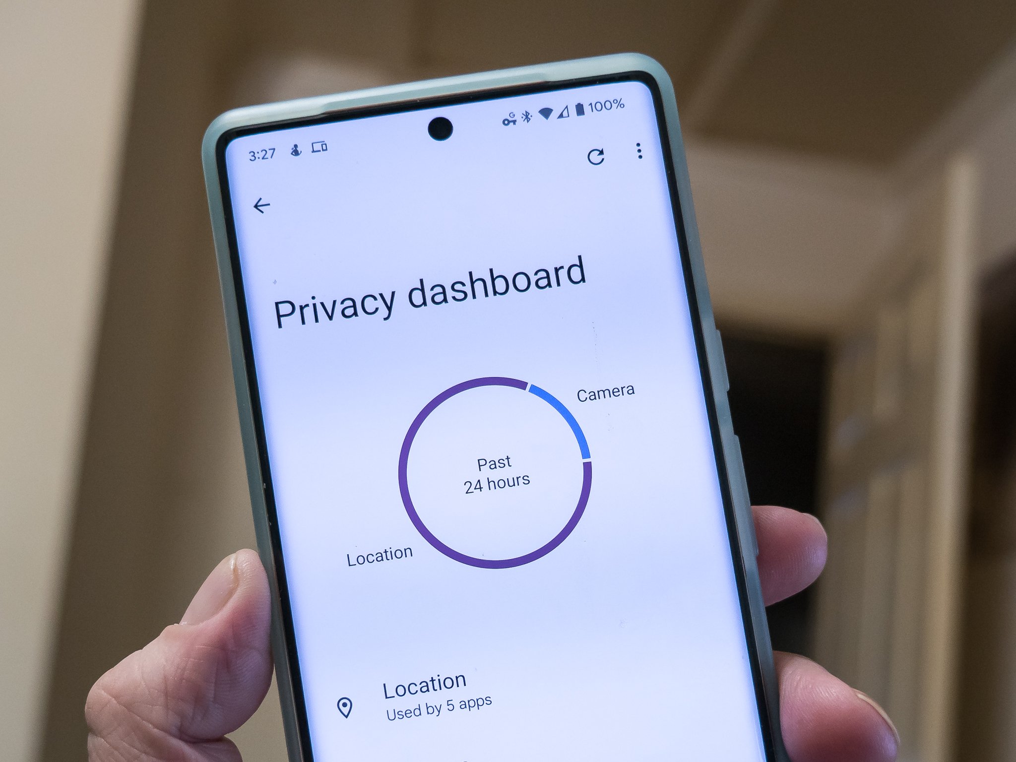 Panel de privacidad de Pixel 6 Pro