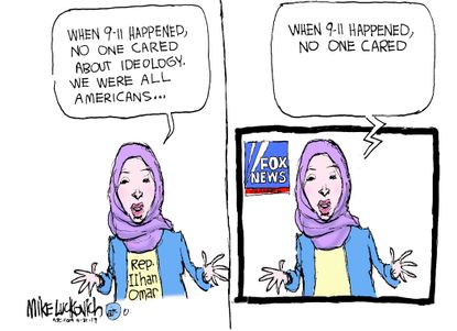 Political Cartoon U.S. Ilhan Omar 9/11&nbsp;Fox News&nbsp;coverage