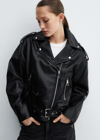 Leather-Effect Biker Jacket