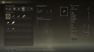 Elden Ring smithing stone tier 1 inventory screen