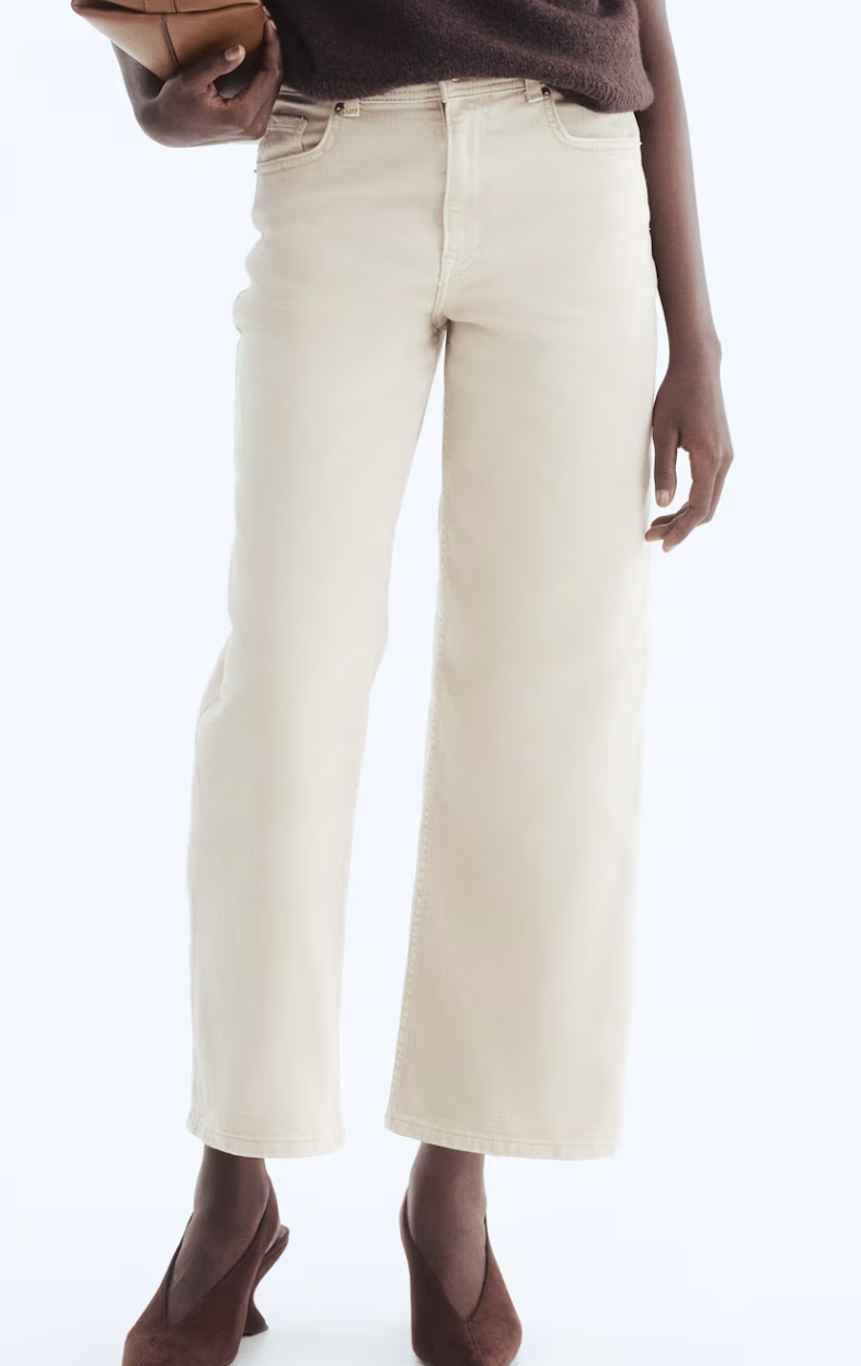 H&amp;amp;M, Wide High Waist Ankle Jeans