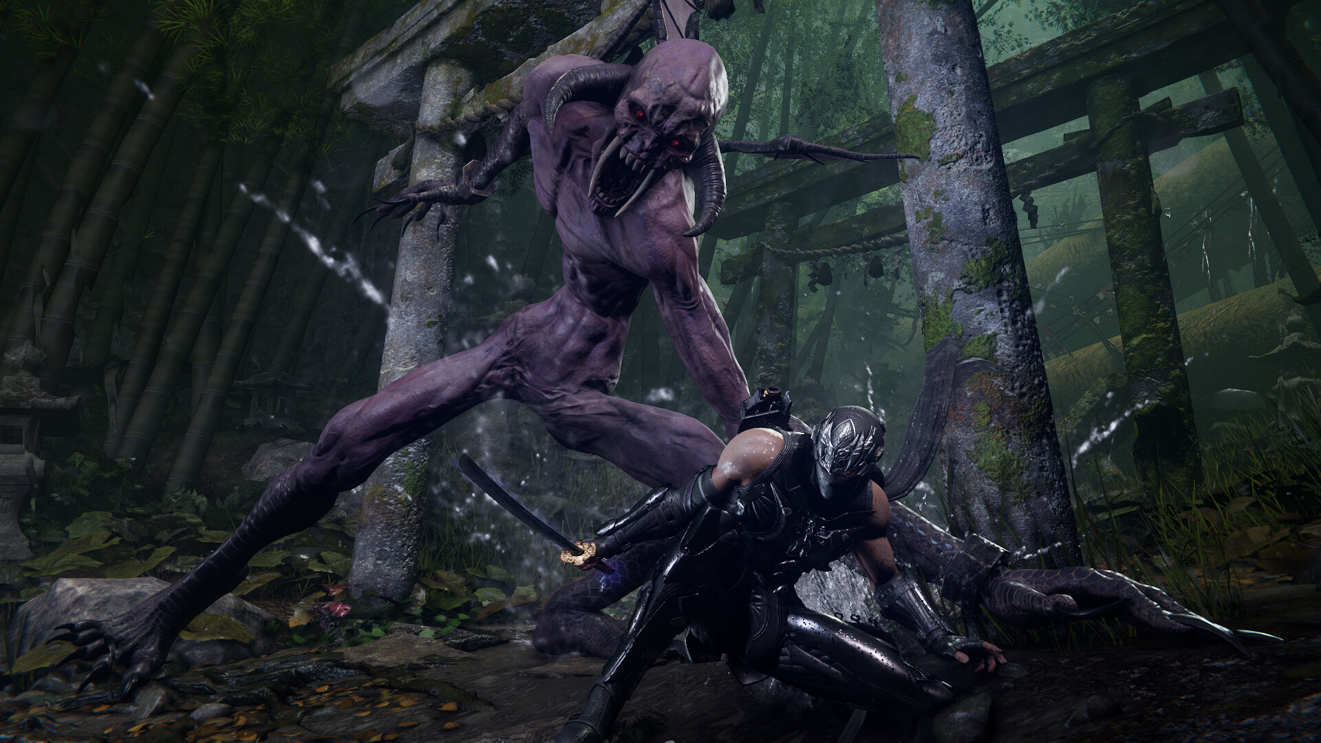 Ryu Hayabusa slashing a demon during Ninja Gaiden 4.