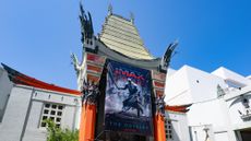 A poster advertising The Odyssey outside Hollywood&rsquo;s historic Chinese Theatre