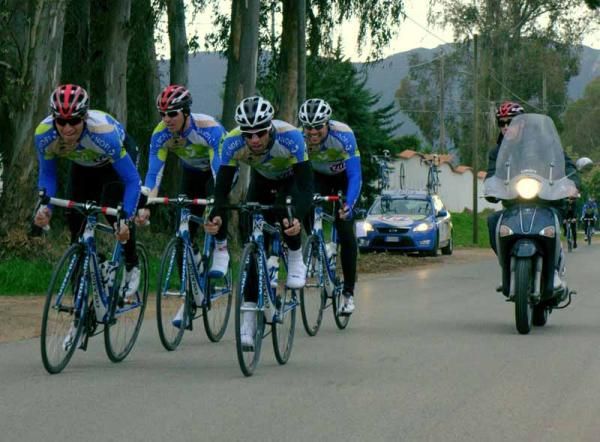 The riders go through sprint drills