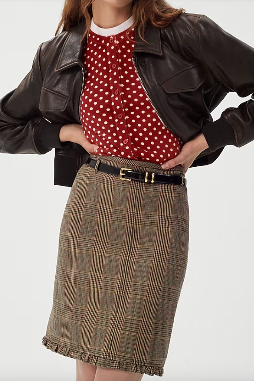 J.Crew, Ruffle-Trim Pencil Midi Skirt i