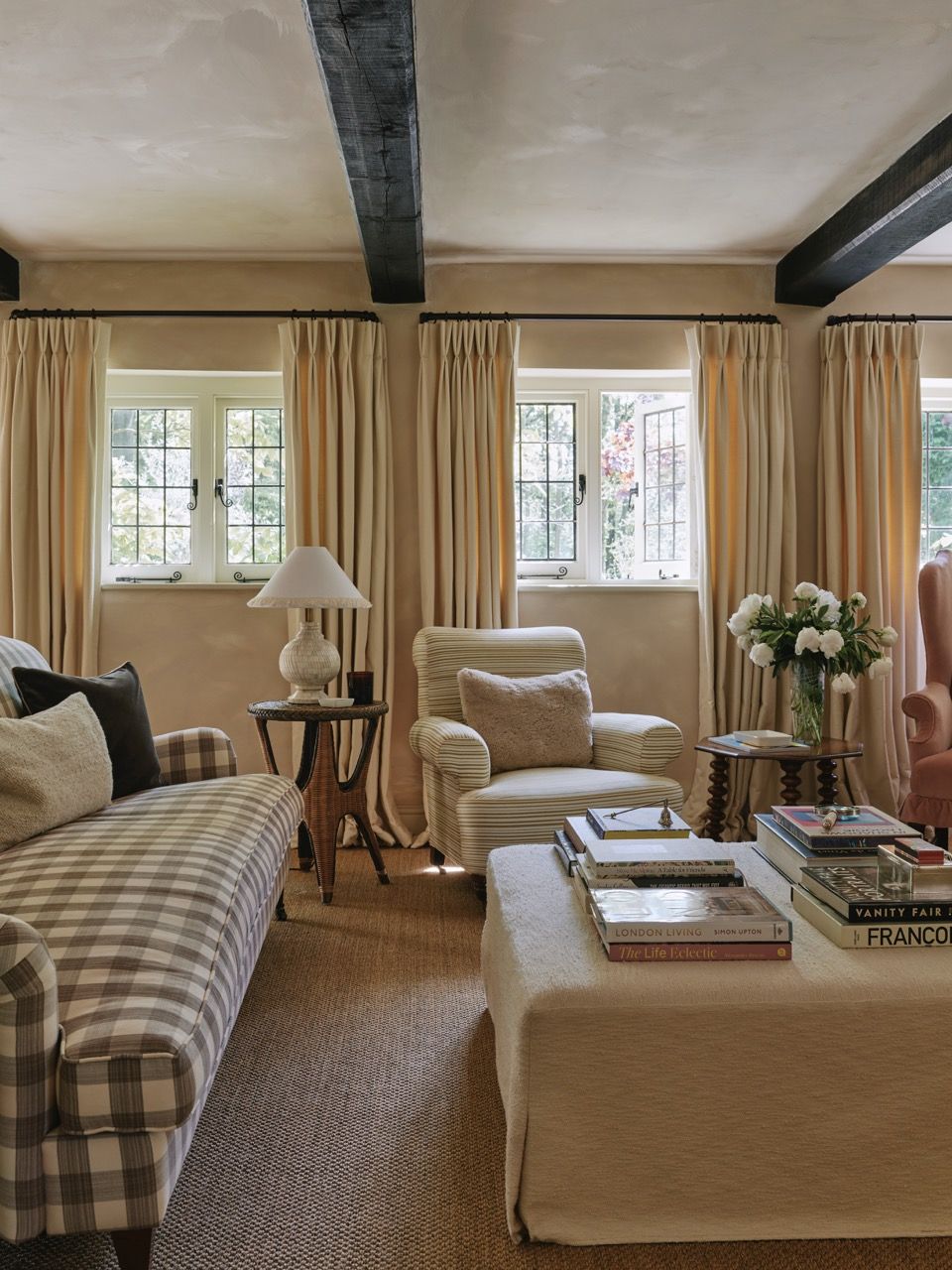 Pale yellow living room