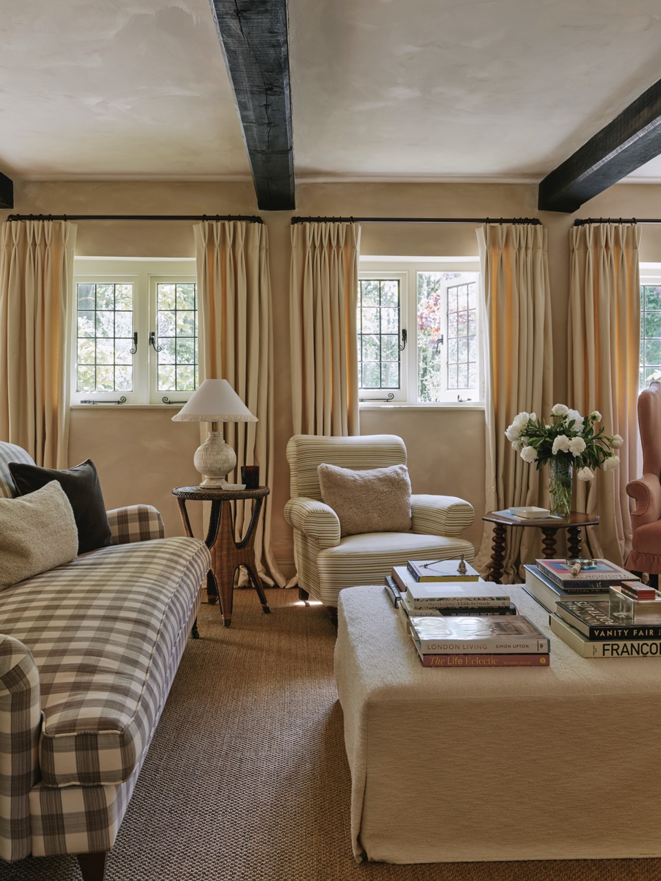 Pale yellow living room