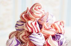 Rose and lavender swirl swiss meringues
