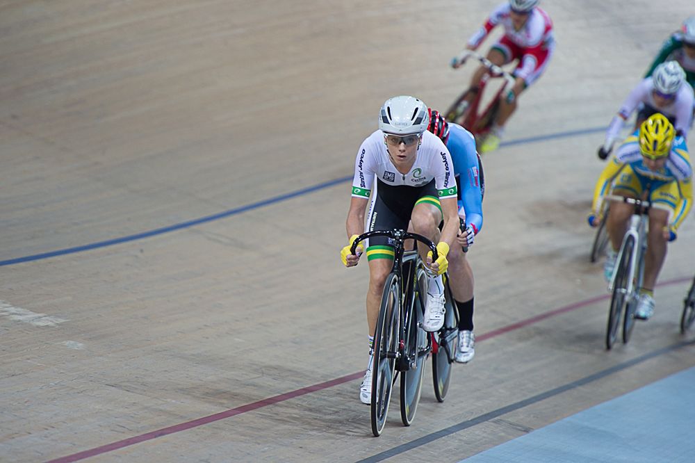 Amy Cure (Australia) takes the silver medal in the scratch race
