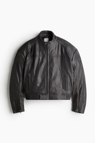 H&M, Karierte Leder-Bikerjacke