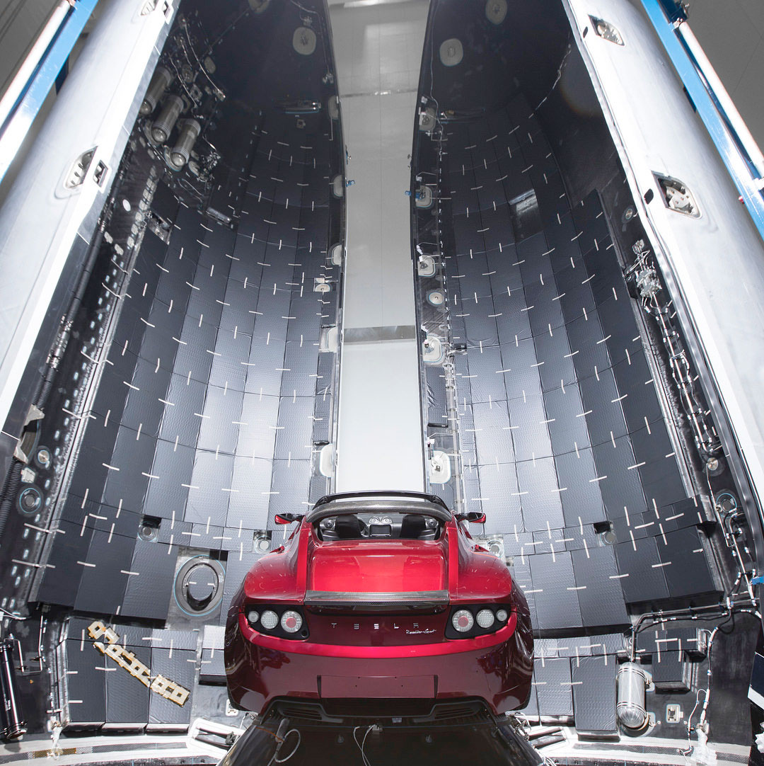 Elon Musk Reveals Photos Of Tesla Roadster Launching On Falcon Heavy Rocket Space