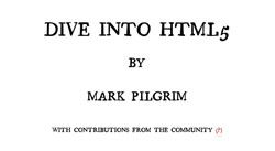 HTML5 Doctor aims to update Mark Pilgrim's text