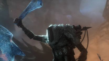 Monoco holds up an enemy's foot in Clair Obscur: Expedition 33.