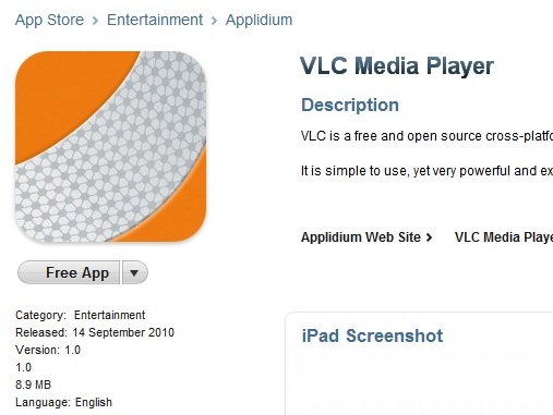 VLC Media Player on iPad