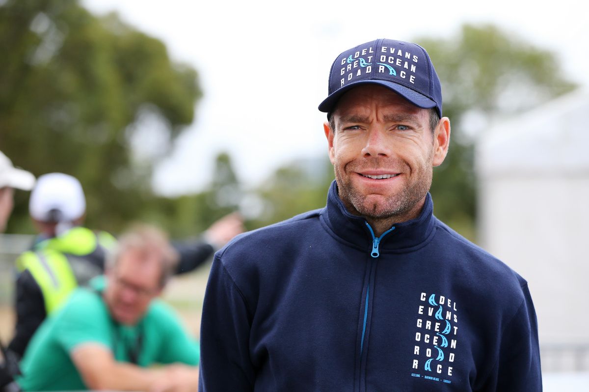 A smiling Cadel Evans