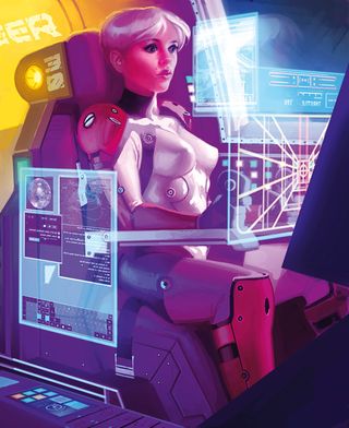 hologram sci-fi lady