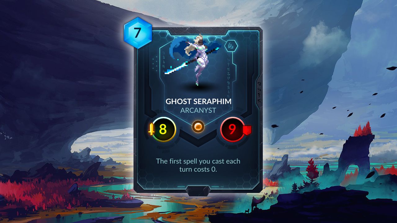 Ghost Seraphim (Vanar) &mdash; Another 7 mana legendary minion, though this one has a significantly more threatening body on its own. As an 8/9, Ghost Seraphim is a scary minion to face down, only slightly smaller than the neutral 7 mana 10/10 Dragonbone Golem. But the card shines when you consider that you can play literally any spell in your deck for free the same turn you summon this&mdash;and then again once every turn after that if Ghost Seraphim survives. How much value that gains you mostly depends on how you've built your deck, but this minion could pay for itself and then some fairly easily. Winter's Wake a turn early along with a free 8/9 Arcanyst, anyone?