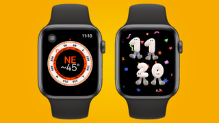 watchOS 9 with compass and party watchface