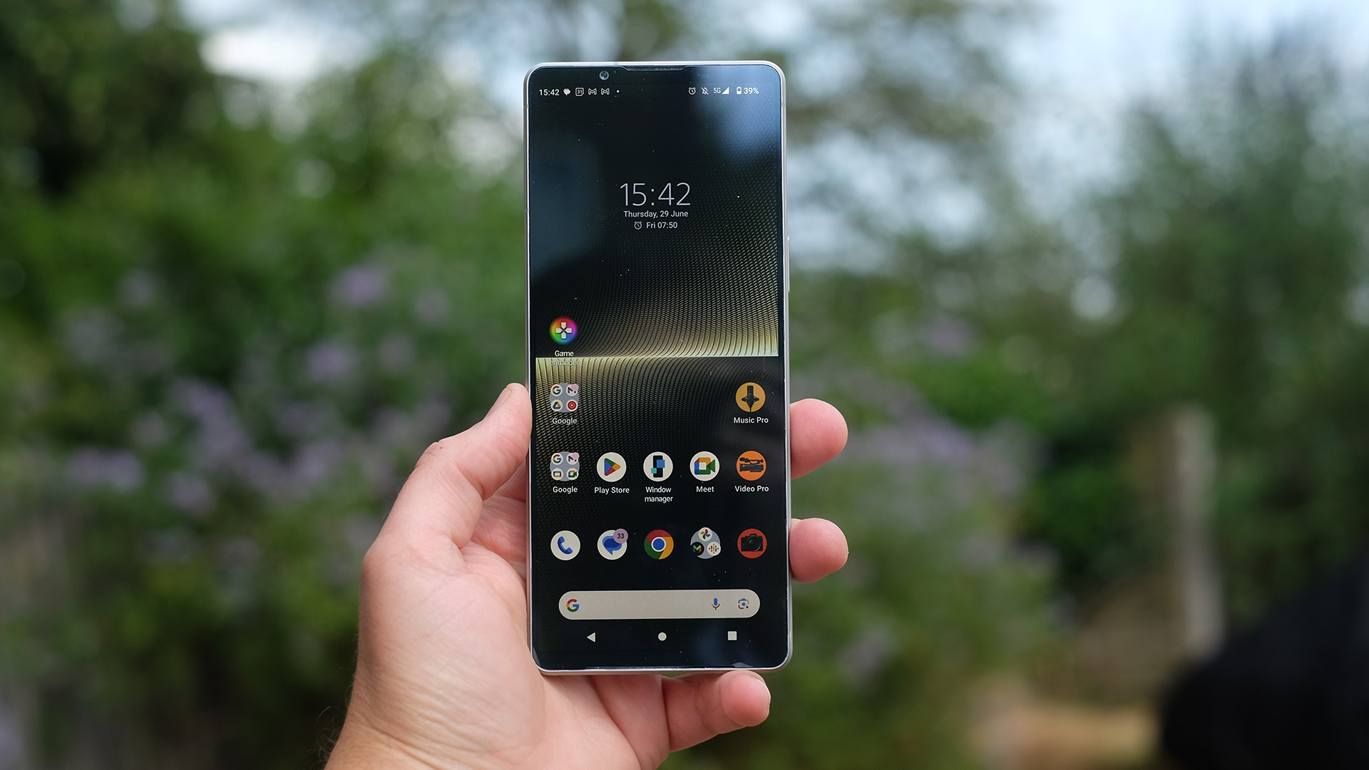 Voorkant van de Sony Xperia 1 V.