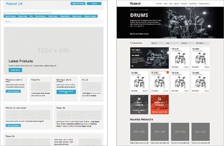 Roland Interactive prototype showing its transition through to the visual design