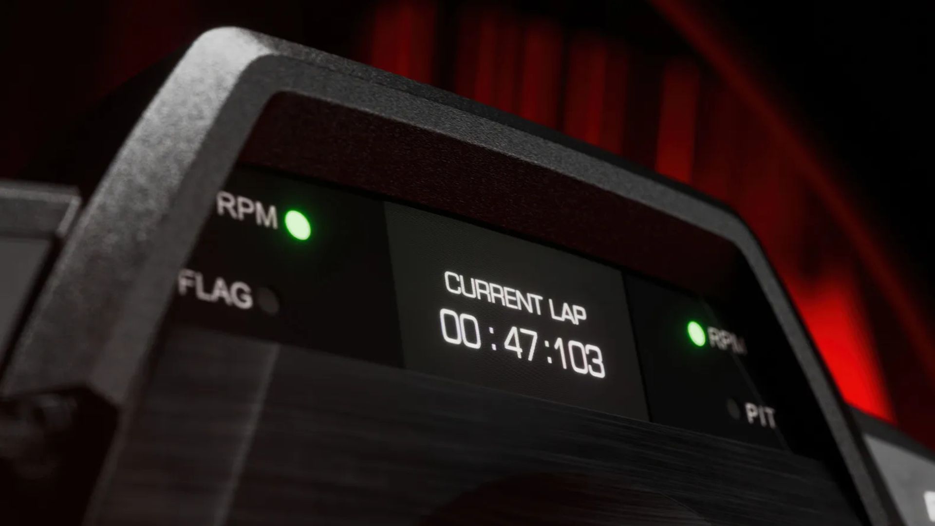 The upgraded LCD display on the Thrustmaster T248R