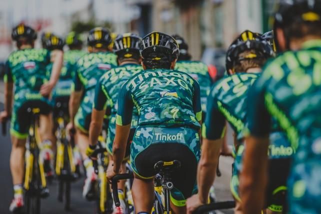 Tinkoff-Saxo trains in Gran Canaria.