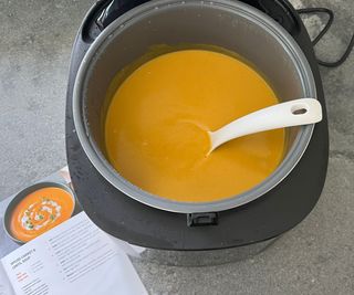 Making spiced carrot and lentil soup in the Cosori 5-Quart Rice Cooker