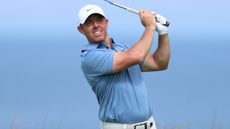 Rory McIlroy takes a shot during The Open 