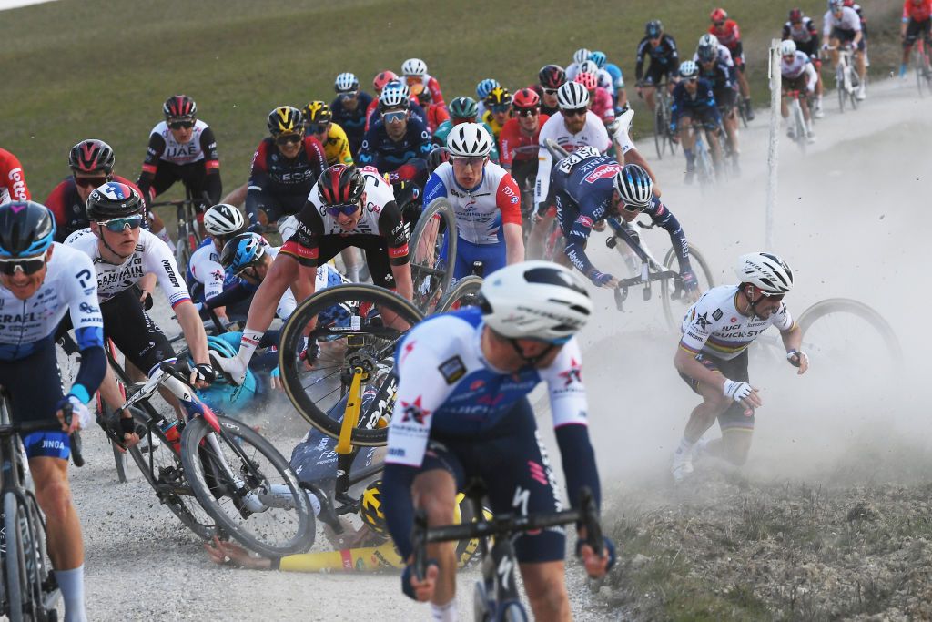 Julian Alaphilippe recovers from his crash at Strade Bianche