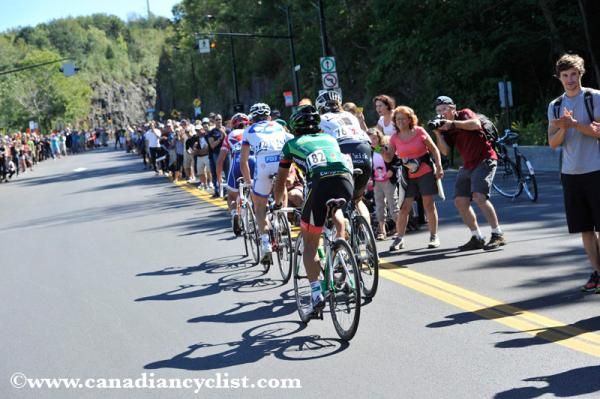 The break: Yukiya Arashiro (Team Europcar), Danilo di Luca (Katusha Team),Anthony Geslin (FDJ), and Danny Pate (HTC)
