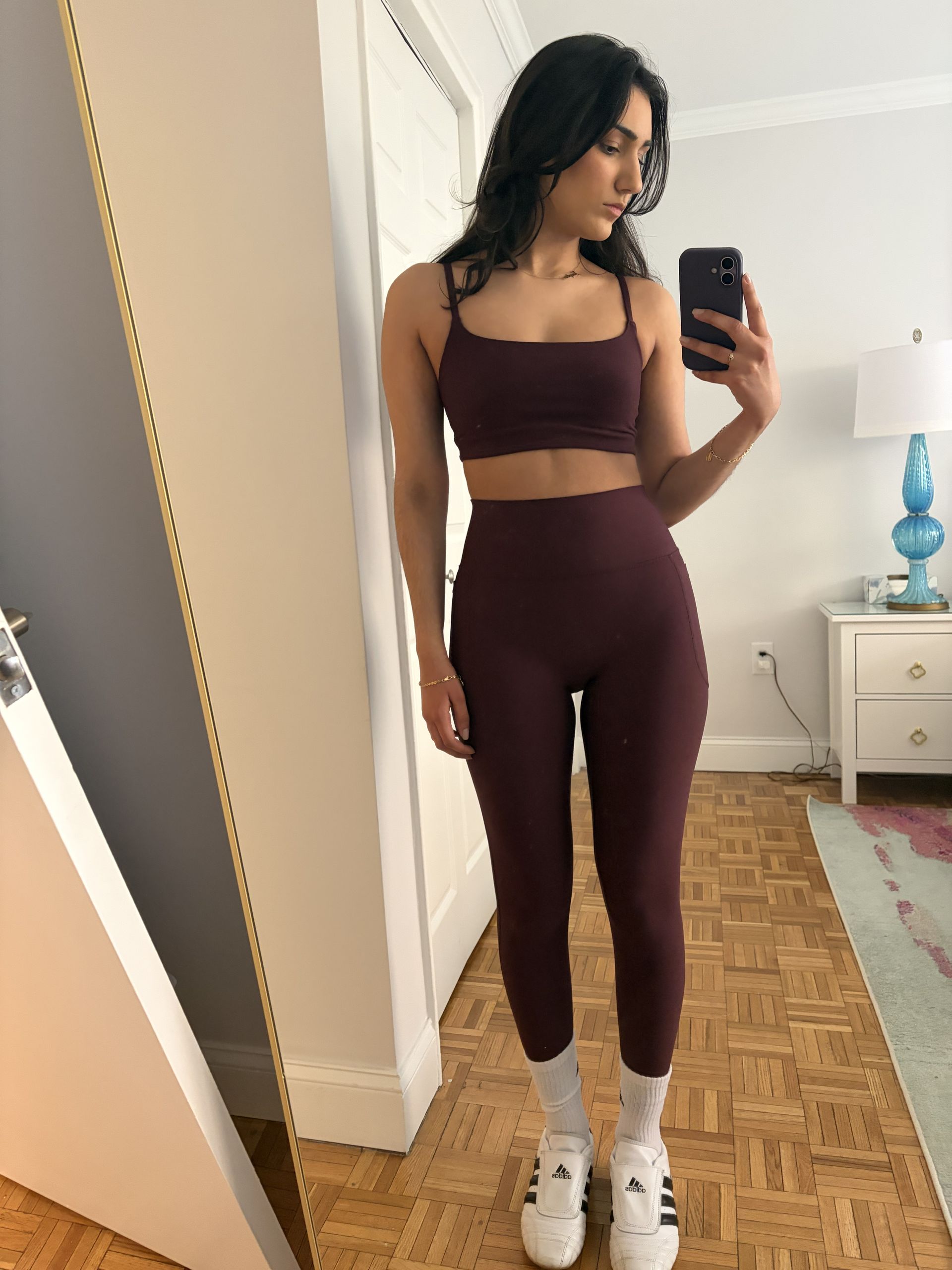 WWW Editor Josephine Hadjiloucas trying on the best legging brands