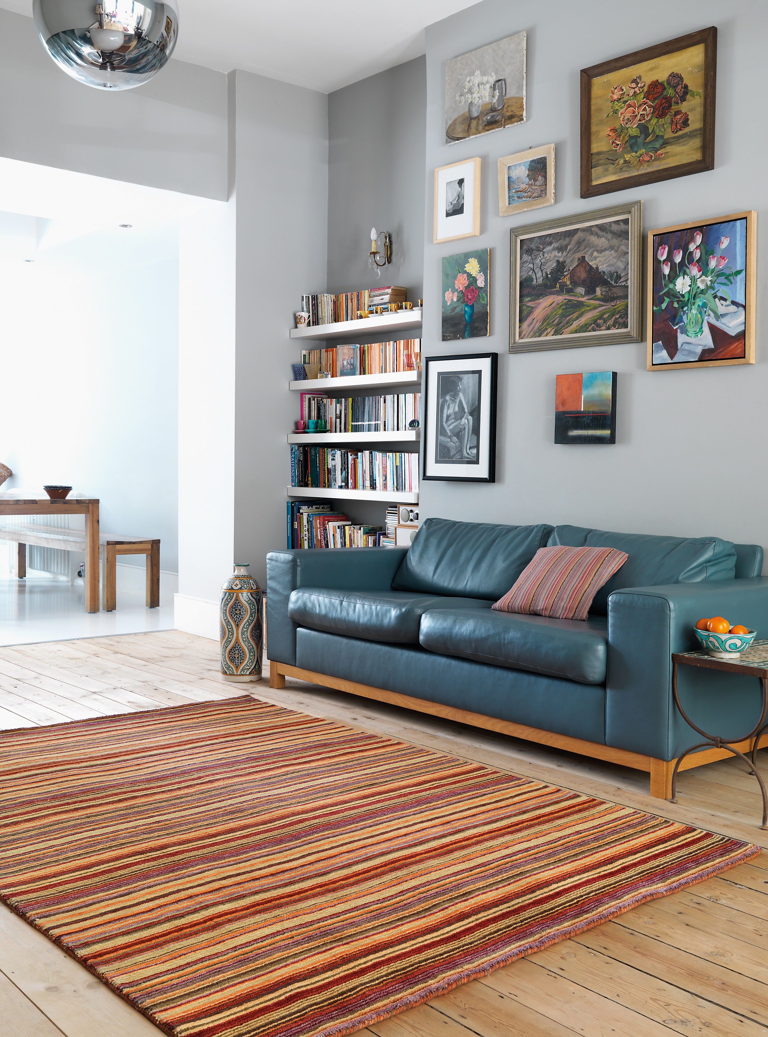 wood effect living room flooring in renovated house