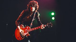 Jimmy Page performs with Led Zeppelin at Madison Square Garden, New York City on 29th July 1973 