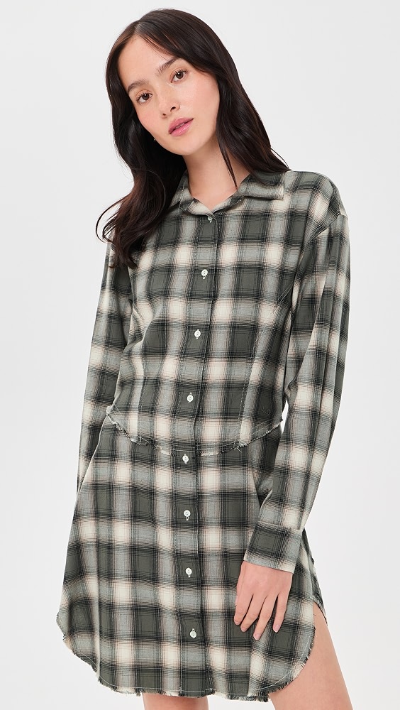 Agnes Dress - Dark Sage Plaid