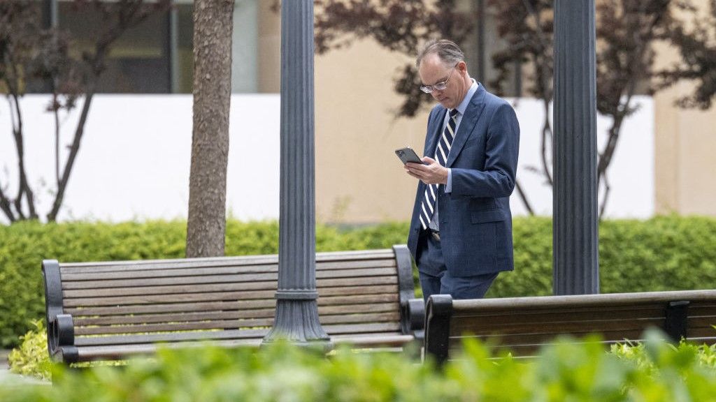 Tim Sweeney, chief executive officer of Epic Games Inc., arrives at the U.S. district court in Oakland, California, U.S., on Monday, May 17, 2021.