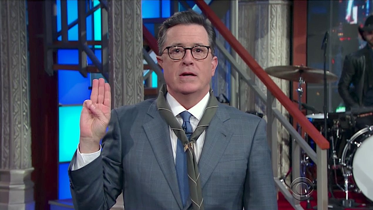 Stephen Colbert updates the Boy Scout oath