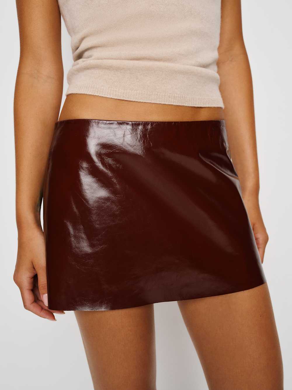 Veda Carla Low Waist Leather Skirt