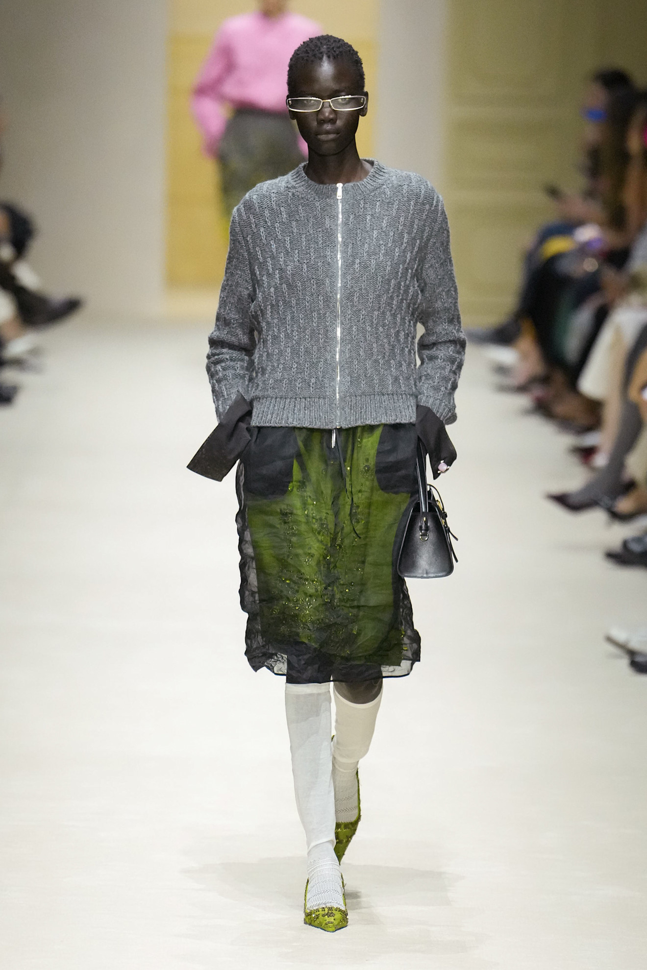 A runway look from the Prada Fall 2026 collection