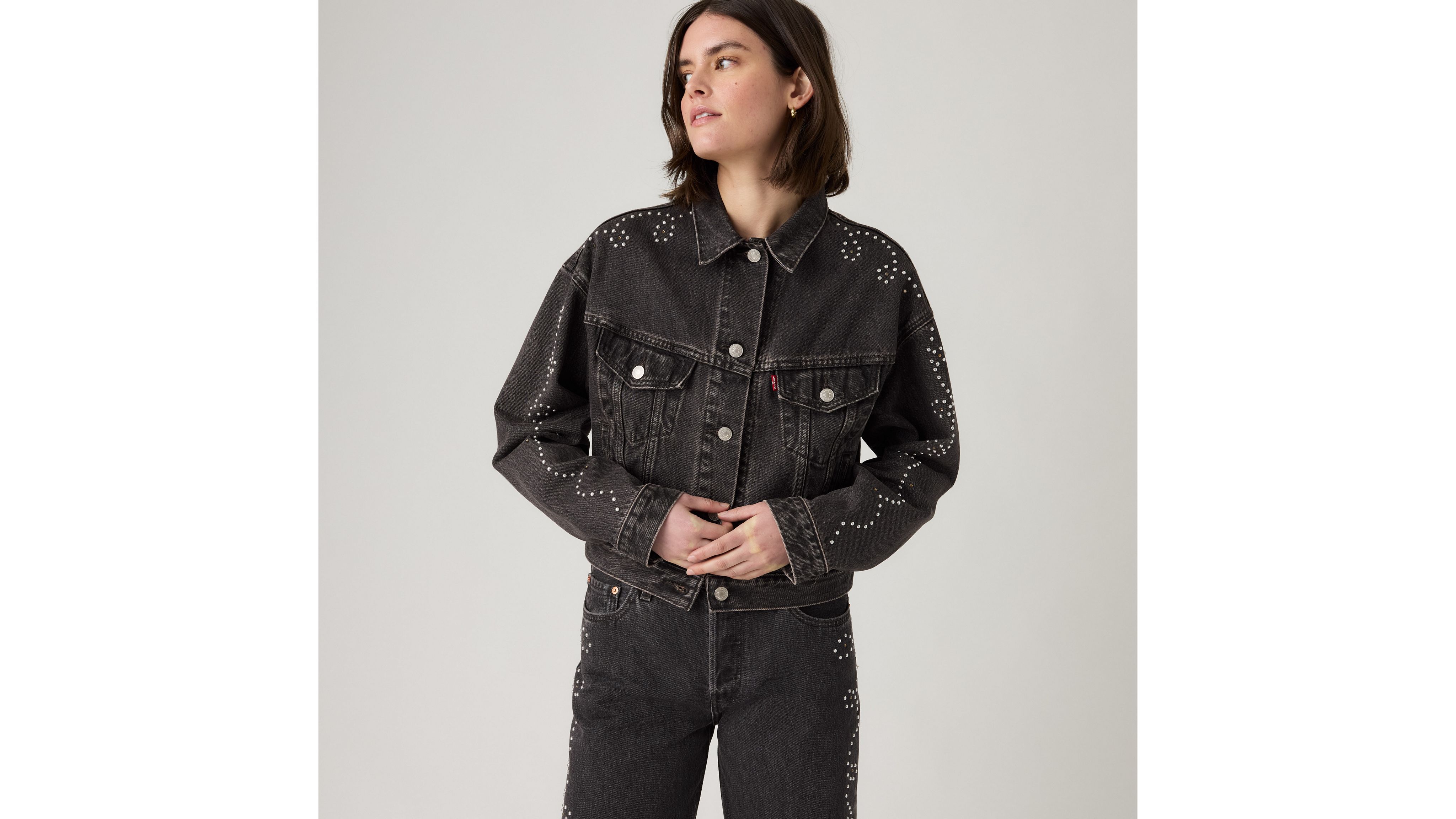 Shrunken &#039;90s Trucker Jacket